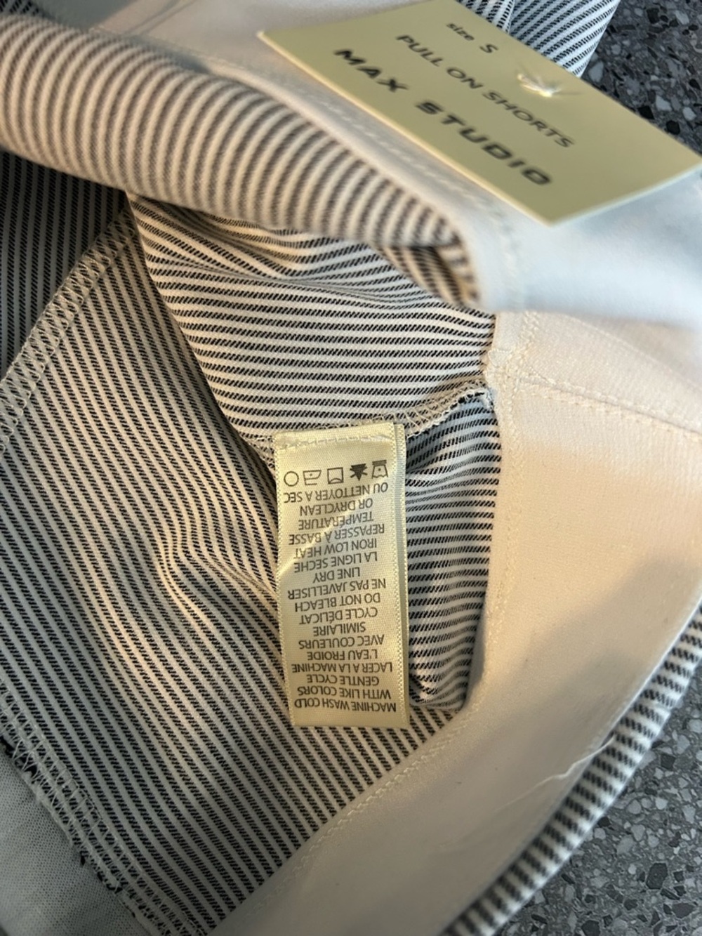 Max Studio Gray Pinstripe High-Waist Shorts - Picture 3 of 4